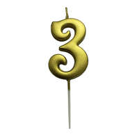 Gyertya arany "3" - dobozos