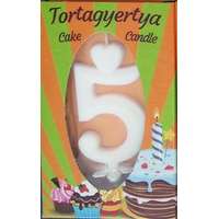 Gyertya+talp fehér dobozos - "5"
