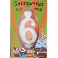 Gyertya+talp fehér dobozos - "6"