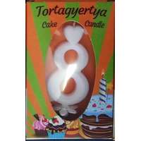 Gyertya+talp fehér dobozos - "8"