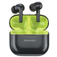 AWEI AWEI fülhallgató Bluetooth 5.3 T1 Pro + dokkoló állomás fekete-zöld