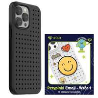 DRO Zestaw Etui Pinit Dinamikus + Emoji Pin iPhone 14 Pro 6.1" fekete minta 1 tok