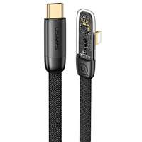USAMS USAMS kábel szögletes USB-C na Lightning PD 20W gyors töltés Iceflake Series 1,2m fekete SJ583USB01 (US-SJ583)