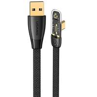 USAMS USAMS kábel szögletes USB na USB-C PD 6A 66W gyors töltés Iceflake Series 1,2m fekete SJ585USB01 (US-SJ585)