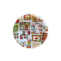 Bf. Tiles Kft Karácsonyi tál, dísz tál, tálaló tál, kör alakú, karácsonyi mintás, nagy méretű, 30,5cm
