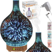 Ruhhy Ruhhy aroma diffúzor, párásító készülék, Led lámpával, 3 db illó olajjal, tükörfényű, 24 x 13 cm