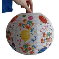 Lampion - Happy Birthday felirattal - 25 cm