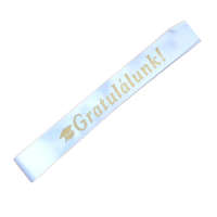 Gratulálunk feliratos fehér vállszalag