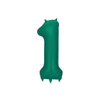 ''1'' számú fóliás léggömb, 86 cm, üvegzöld