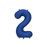 '2-es' számú fóliás léggömb, 86 cm, sötétkék