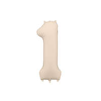 ''1'' számú fólia lufi, 86 cm, világos meleg szürke