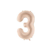 Foil Balloon Number ''3'', 72cm, dark beige