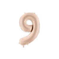 Foil Balloon Number ''9'', 72cm, dark beige