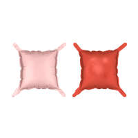 Foil balloon curtain double-sided Square, pink-red, 35 x 35 cm (1 pkt / 4 pc.)