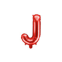 Fólia léggömb ''J'', 35 cm, piros