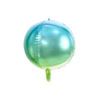 Fóliás Balloon Ombre Ball, kék és zöld, 35cm