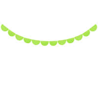 Fésűs rojtos füzér, zöldalma, 3m