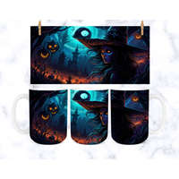 Boszorkány mintás halloweeni bögre -2