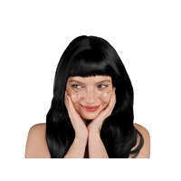 Paróka, hosszú haj, fekete