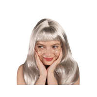 Paróka, hosszú haj, ezüst