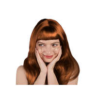 Paróka, hosszú haj, gyömbér