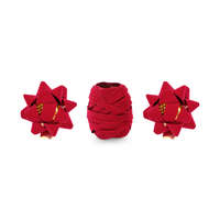 Velúr szalag és rozetta készlet, piros, mix (1 db / 3 db)