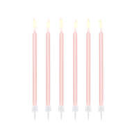 Plain birthday candles, light pink, 14cm (1 pkt / 12 pc.)