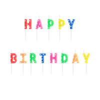 Születésnapi gyertya Boldog születésnapot, mix, 2,5cm (1 db / 13 db.)