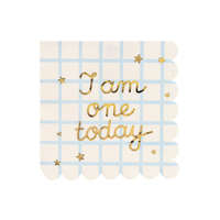 Napkins I am one today Teddy Bear, beige, 33x33 cm (1 pkt / 12 pc.)