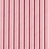 Papír szívószál, világos rózsaszín, 19,5 cm (1 db / 10 db)