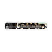 Confetti cannon with stars, gold, 28cm