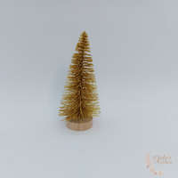  Dekor fenyőfa - csillámos arany - 10 cm