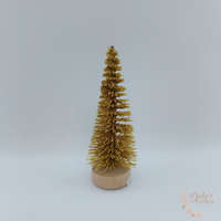  Dekor fenyőfa - csillámos arany - 6 cm