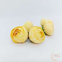 Boglárka selyem virágfej - 3 cm - sárga