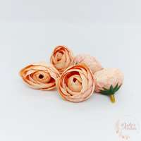  Boglárka selyem virágfej - 3 cm - lazac
