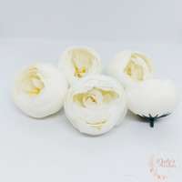  Boglárka selyem virágfej - 6 cm - fehér