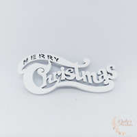  Merry Christmas felirat íves fehér - 10 cm