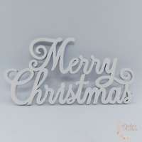  Merry Christmas elegáns fehér felirat - 15 cm