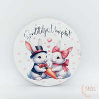 Szeretetteljes ünnepeket - nyuszis tábla