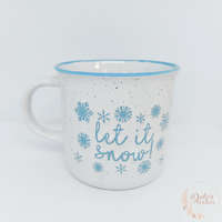 Karácsonyi bögre - Let it snow - kék