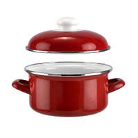 Perfect Home Piros Zománcozott Lábas fedővel 20 cm 14217