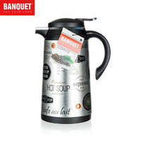 BANQUET Termosz rozsdamentes acél CONTE 1 l, üveg betéttel, Coffee dekor 48786115