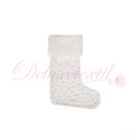 Gyöngyös mikulás csizma Krémszín 25x45 cm HS327422