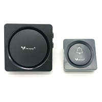 Fekete vezeték nélküli csengő, ajtócsengő, 38 dallammal KE23-76