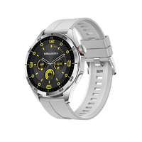 Laxasfit GT4 Pro ezüst okosóra - szürke szilikon szíjjal, magyar menüvel holm0539