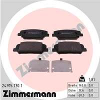 ZIMMERMANN fékbetétkészlet, tárcsafék 24915.170.1