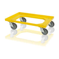 TBA Szállító roller, 2 forgó + 2 fix kerék sárga