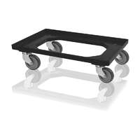 TBA Szállító roller, 2 forgó + 2 fix kerék fekete