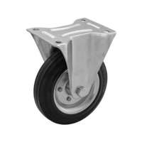 RADER Acélfelnis görgő, talplemezes, fix, tömör gumiabronccsal, 125 mm