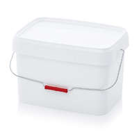 AUER Vödör Fedéllel Négyszögletes, Fém kengyel fogantyúval 20l